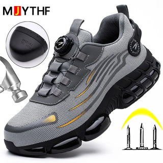 MJYTHF Rotating Self tightening Button Safety Shoes