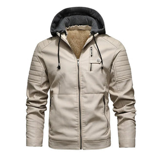 Men’s Fashion Leather Jacket – Winter Motorcycle PU Coat with Fleece Liner