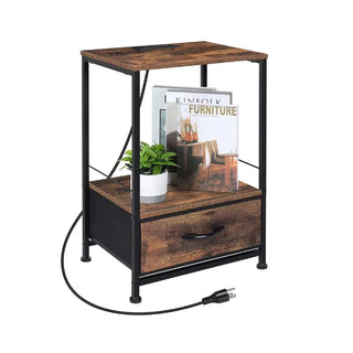 Juvanth Style End Table with Charging Station and Outlets