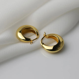 Smooth Arc-shaped Water Drop Chunky Hoop Earrings