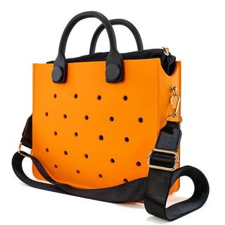 Compact EVA Shoulder Bag – Waterproof Tote & Handbag with Charm Holes