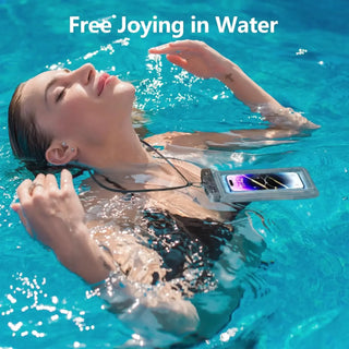 Universal Waterproof Floating Phone Pouch, Clear Touchscreen Smartphone Bag with Neck Lanyard for Swimming, Beach, Pool, Boating, Kayaking, Travel, and Summer Water Activities