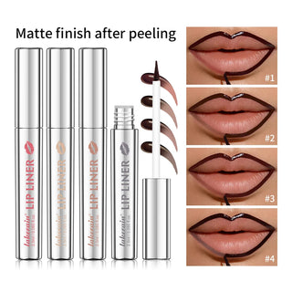 Peel-Off Lip Liner Stain, Waterproof Long-Lasting Matte Lip Tint with Tear-Off Film Finish for Smudge-Resistant Lip Contour