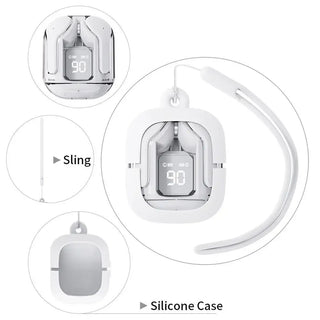 DIXSG T2 TWS Gaming Earbuds, Bluetooth 5.3 Wireless Earphones with Charging Case, Mic, Noise Reduction, HiFi Stereo Sound, Protective Case & Lanyard