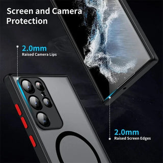 Matte Magnetic Samsung Galaxy Case, Frosted Translucent Shockproof Cover