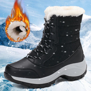Women’s Winter Snow Boots - Warm Plush Lined Mid-Calf Platform Boots