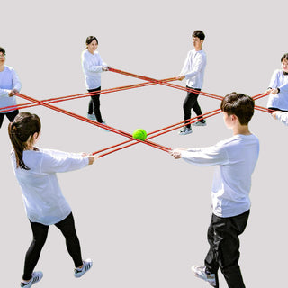 Teamwork Game Pull Rope Track – Collaborative Ball Catch & Dribble Challenge for Team Building, Parent-Child Interaction, and Outdoor Play