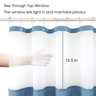 Double Layer Waterproof Linen Bath Curtain