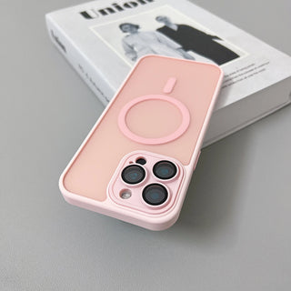 Magnetic Matte Translucent Armor iPhone Case, Shockproof MagSafe-Compatible Wireless Charging Cover for iPhone 17 16 15 14 13 12 11 Series