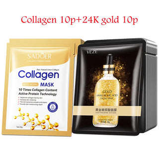 20pcs Hyaluronic Acid Collagen Face Mask Sets