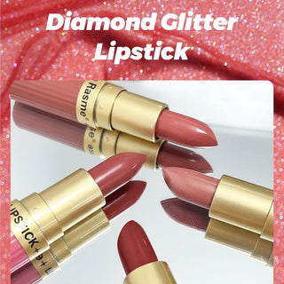 Pearlescent Pink Glitter Velvet Lipstick, Metallic Matte Shimmer Diamond Lip Color, Waterproof-Style Long-Lasting Women’s Makeup Cosmetic