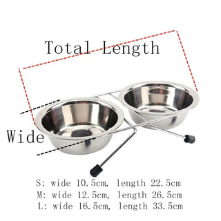 Stainless Steel Double Bowl Feeder