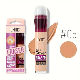 USHAS Sponge Head Concealer, Long-Lasting Cream Concealer for Dark Circles, Freckles, Acne Marks, Pigmentation, Blemishes, and Whole-Face Coverage
