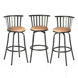 3-Piece Brown Swivel Bar Stool Set – 29"