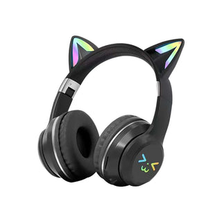 Gradient wireless Headphones RGB cute cat ear Bluetooth Earphones with microphone