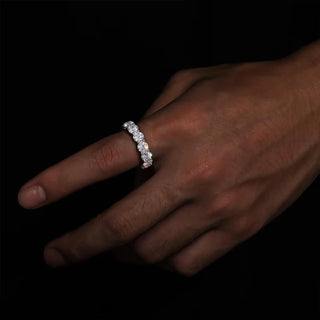 Luminous Moissanite Eternity Row Ring