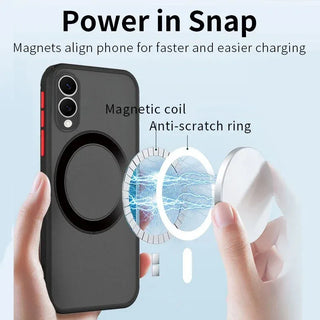 Matte Magnetic Samsung Galaxy Case, Frosted Translucent Shockproof Cover