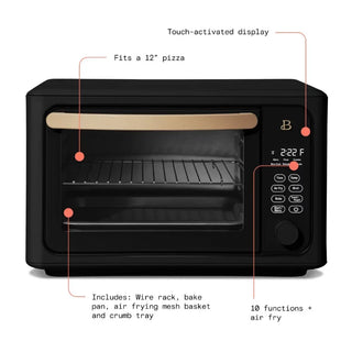 Beautiful Brand 6 Slice Touchscreen Air Fryer Toaster Oven, by Drew Barrymore