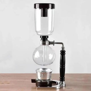 5-Cup Heat-Resistant Glass Siphon Coffee Maker – Vacuum Brewer with Reusable Cloth Filter & Burner