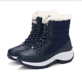 Women’s Winter Snow Boots - Warm Plush Lined Mid-Calf Platform Boots