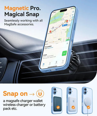 Magnetic Matte Translucent Armor iPhone Case, Shockproof MagSafe-Compatible Wireless Charging Cover for iPhone 17 16 15 14 13 12 11 Series