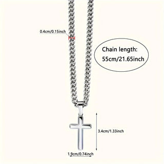 To My Dad Cross Necklace with Cuban Chain – Meaningful Keepsake Gift with Message Card & Gift Box