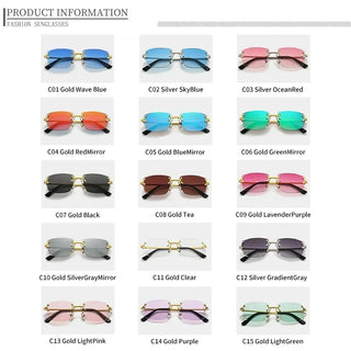 2024 Rimless Square Sunglasses Men's UV400