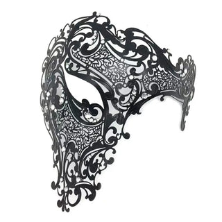 Black Gold Skull Metal Mask – Venetian Masquerade Party Essential