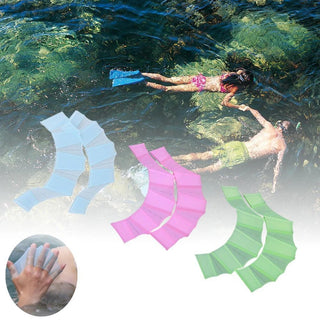 Silicone Swimming Hand Fins Webbed Gloves – Swim Training Paddles for Speed, Strength & Technique Practice for Adults and Kids