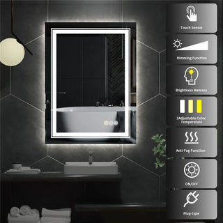 LUVODI Dual-Light Crystal Clear LED Bathroom Mirror