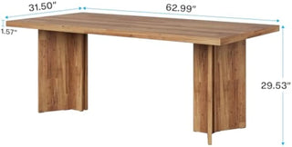 63-inch Dining for 4-6, Farmhouse Table with Large Tabletop