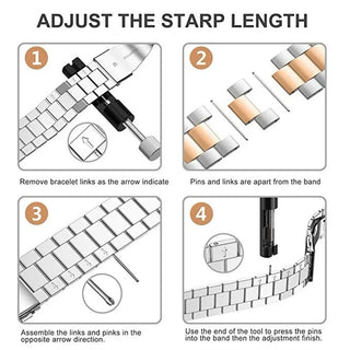 Premium Stainless Steel Watch Band for Fitbit Versa 2 – Adjustable Metal Strap