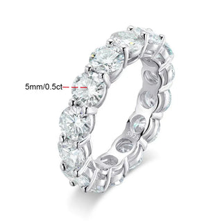 Luminous Moissanite Eternity Row Ring