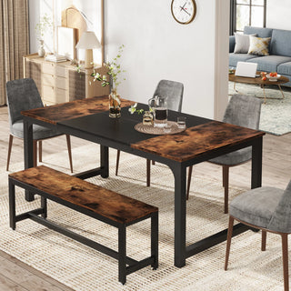 Tribesigns Industrial Dining Table – Rectangular Kitchen Table for 6–8 People
