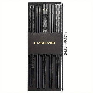 Luxury Chopsticks Gift Set – Nordic-Style Alloy Non-Slip Heat-Resistant Reusable Chopsticks