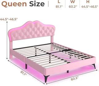 LuminaHeart Princess LED Platform Bed