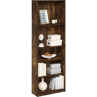 Furinno Jaya Simply Home 5-Tier Adjustable Shelf Bookcase