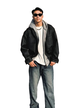 Mauroicardi Matte Black PU Leather Jacket
