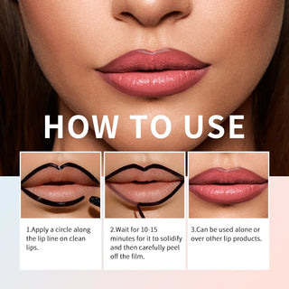 Peel-Off Lip Liner Stain, Waterproof Long-Lasting Matte Lip Tint with Tear-Off Film Finish for Smudge-Resistant Lip Contour