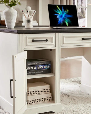 EBBE Computer Desk with Drawers and Cabinet