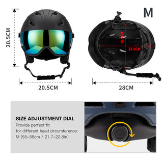 LIXADA Integrated Ski & Snowboard Helmet with Removable Visor Goggles
