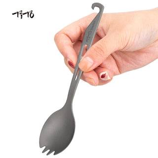 TiTo 2-in-1 Titanium Spork – The Ultimate Outdoor Dining Tool