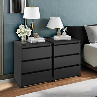 RUO 3-Drawer Nightstands- Set of 2