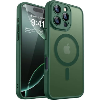 Luxury Frosted Magnetic iPhone Case, Matte Transparent MagSafe-Compatible TPU Cover with Full Camera Protection, Anti-Slip Grip, and Soft-Touch Bumper for iPhone 17 Air 16 15 14 13 12 11 Series