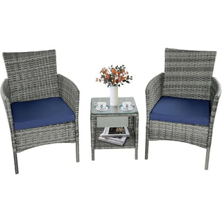 Terrace Furniture Set with PE Rattan Wicker Chairs