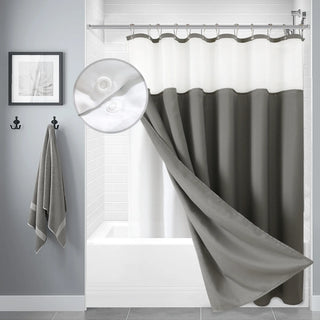 Double Layer Waterproof Linen Bath Curtain