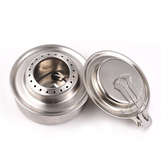Mini Camping Stove with 120ml Alcohol Burner & Folding Stand