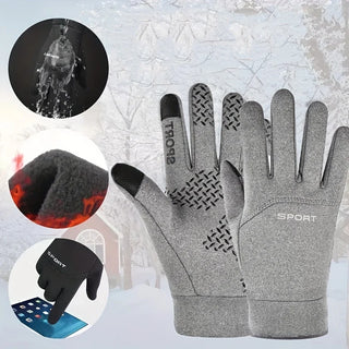 Men’s Winter Waterproof Cycling Gloves – Touch Screen, Fleece-Lined, Anti-Slip Outdoor Sports Gloves