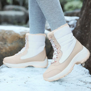 Women’s Winter Snow Boots - Warm Plush Lined Mid-Calf Platform Boots
