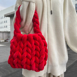 The Cozy Braided Plush Hobo Bag